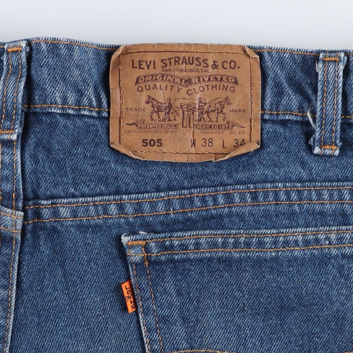 1990'S Levi's 40505-0215 Orange Tab Tapered Denim Pants, Made in USA, Men's W38 (approx.), Vintage cotton blue type Vintage Second Hand