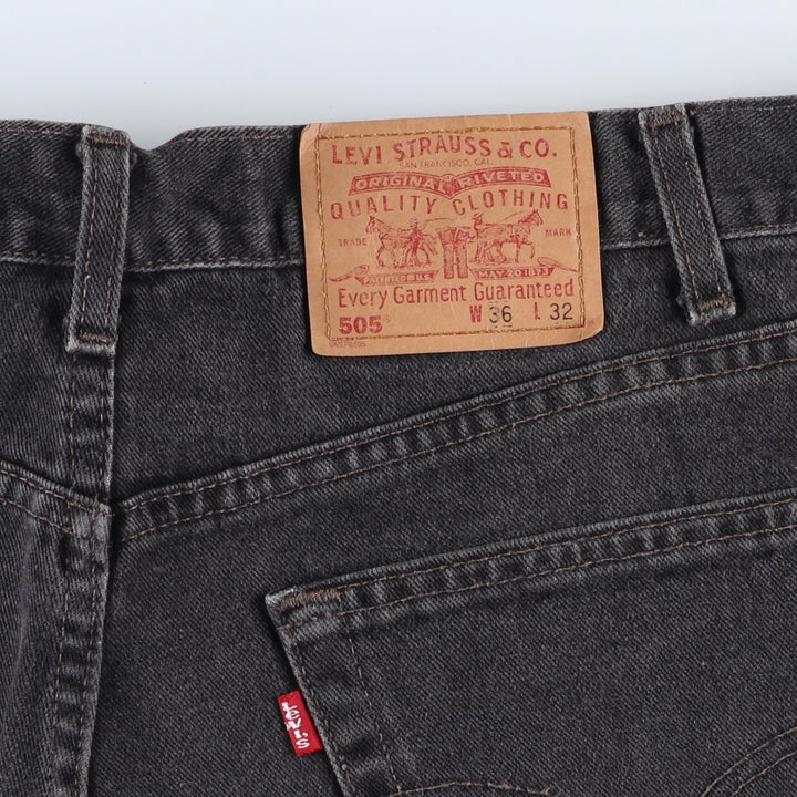 2000'S Levi's 505 Regular Fit Straight Leg Black Denim Tapered Denim Pants, Made in Canada, Men's Size 36 cotton black type Vintage Second Hand