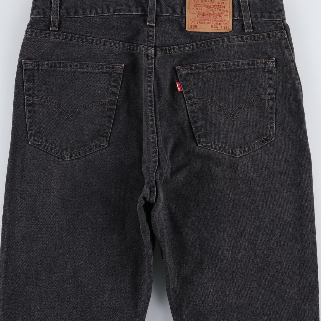 2000'S Levi's 505 Regular Fit Straight Leg Black Denim Tapered Denim Pants, Made in Canada, Men's Size 36 cotton black type Vintage Second Hand