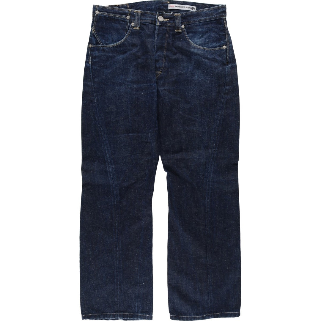 2000'S Levi's Engineered Jeans Euro Model, 3D Cut Straight Denim Pants, Men's W34 (approx.) cotton navy blue type Vintage Second Hand
