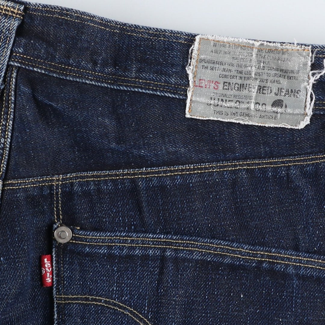2000'S Levi's Engineered Jeans Euro Model, 3D Cut Straight Denim Pants, Men's W34 (approx.) cotton navy blue type Vintage Second Hand