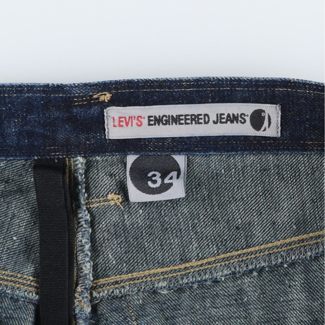 2000'S Levi's Engineered Jeans Euro Model, 3D Cut Straight Denim Pants, Men's W34 (approx.) cotton navy blue type Vintage Second Hand