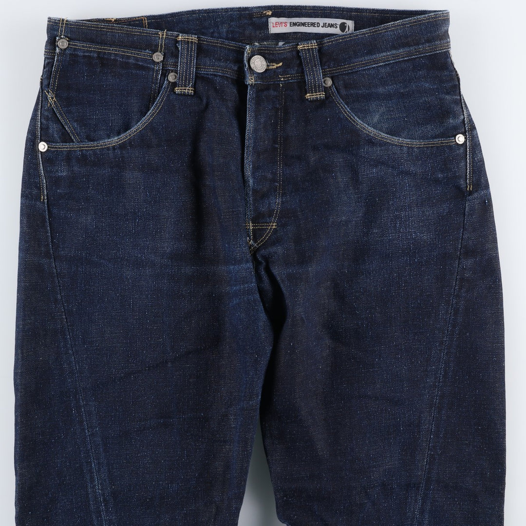 2000'S Levi's Engineered Jeans Euro Model, 3D Cut Straight Denim Pants, Men's W34 (approx.) cotton navy blue type Vintage Second Hand