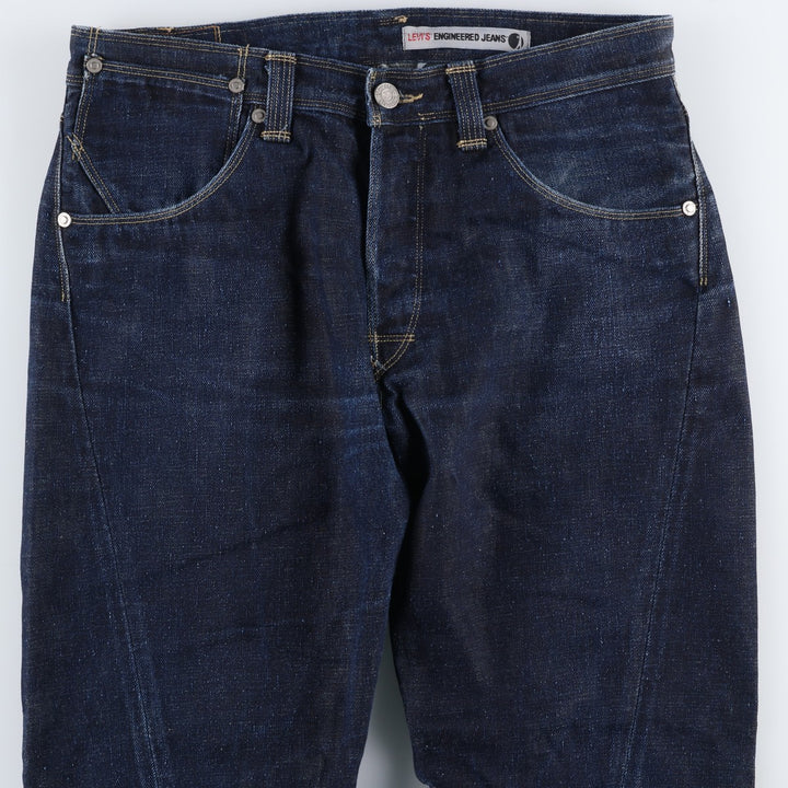 2000'S Levi's Engineered Jeans Euro Model, 3D Cut Straight Denim Pants, Men's W34 (approx.) cotton navy blue type Vintage Second Hand