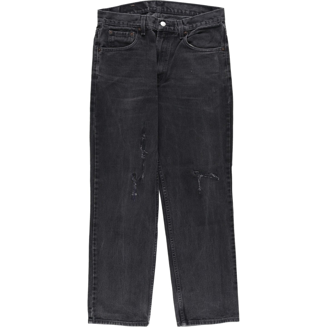 Levi's 516 Slim Fit Straight Leg Black Denim Tapered Jeans (Men's size W33 equivalent) cotton black type Vintage Second Hand