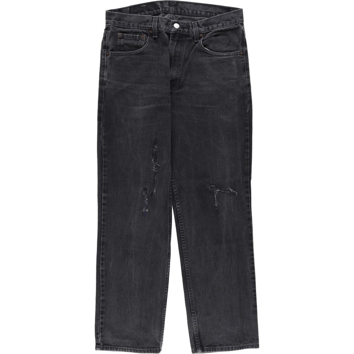 Levi's 516 Slim Fit Straight Leg Black Denim Tapered Jeans (Men's size W33 equivalent) cotton black type Vintage Second Hand