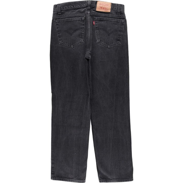 Levi's 516 Slim Fit Straight Leg Black Denim Tapered Jeans (Men's size W33 equivalent) cotton black type Vintage Second Hand