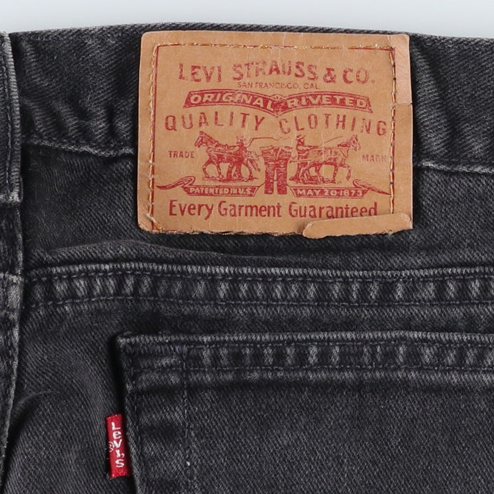Levi's 516 Slim Fit Straight Leg Black Denim Tapered Jeans (Men's size W33 equivalent) cotton black type Vintage Second Hand