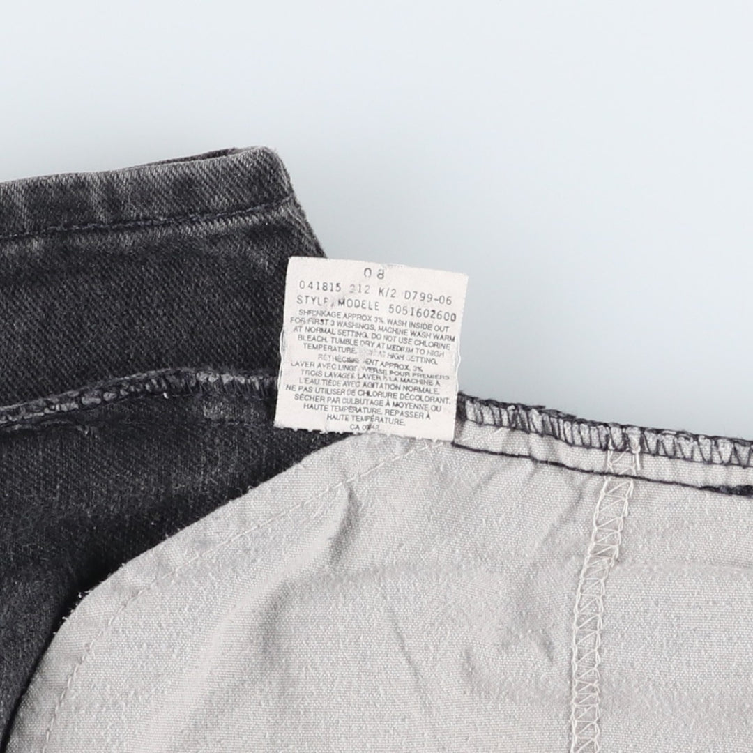 Levi's 516 Slim Fit Straight Leg Black Denim Tapered Jeans (Men's size W33 equivalent) cotton black type Vintage Second Hand
