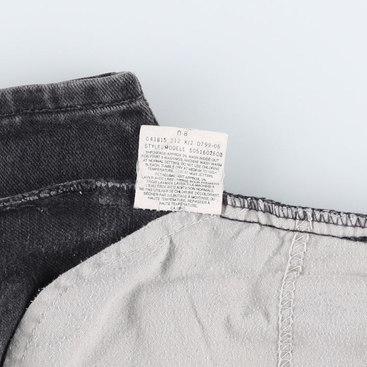 Levi's 516 Slim Fit Straight Leg Black Denim Tapered Jeans (Men's size W33 equivalent) cotton black type Vintage Second Hand