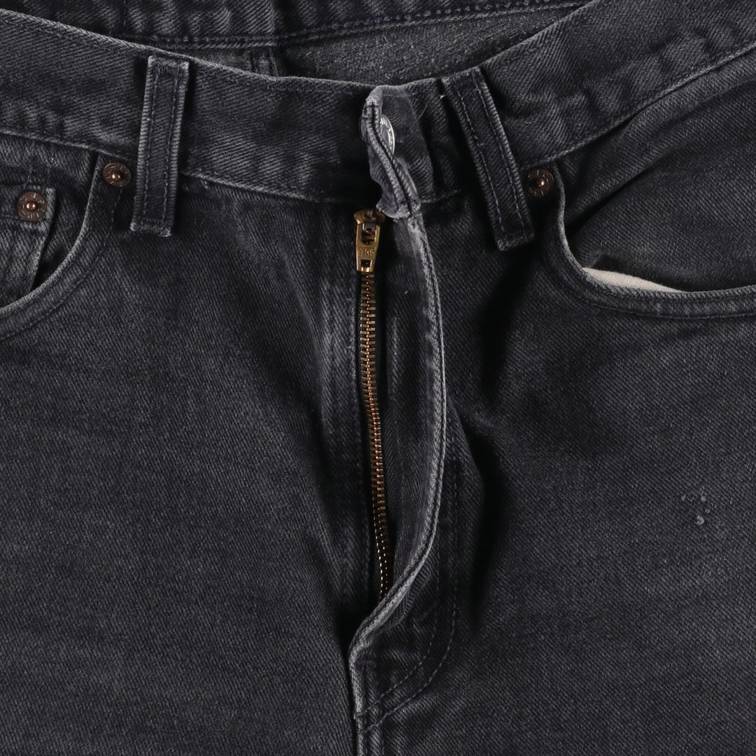 Levi's 516 Slim Fit Straight Leg Black Denim Tapered Jeans (Men's size W33 equivalent) cotton black type Vintage Second Hand
