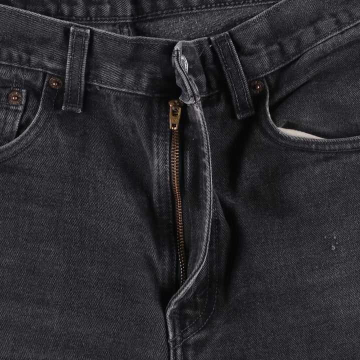 Levi's 516 Slim Fit Straight Leg Black Denim Tapered Jeans (Men's size W33 equivalent) cotton black type Vintage Second Hand