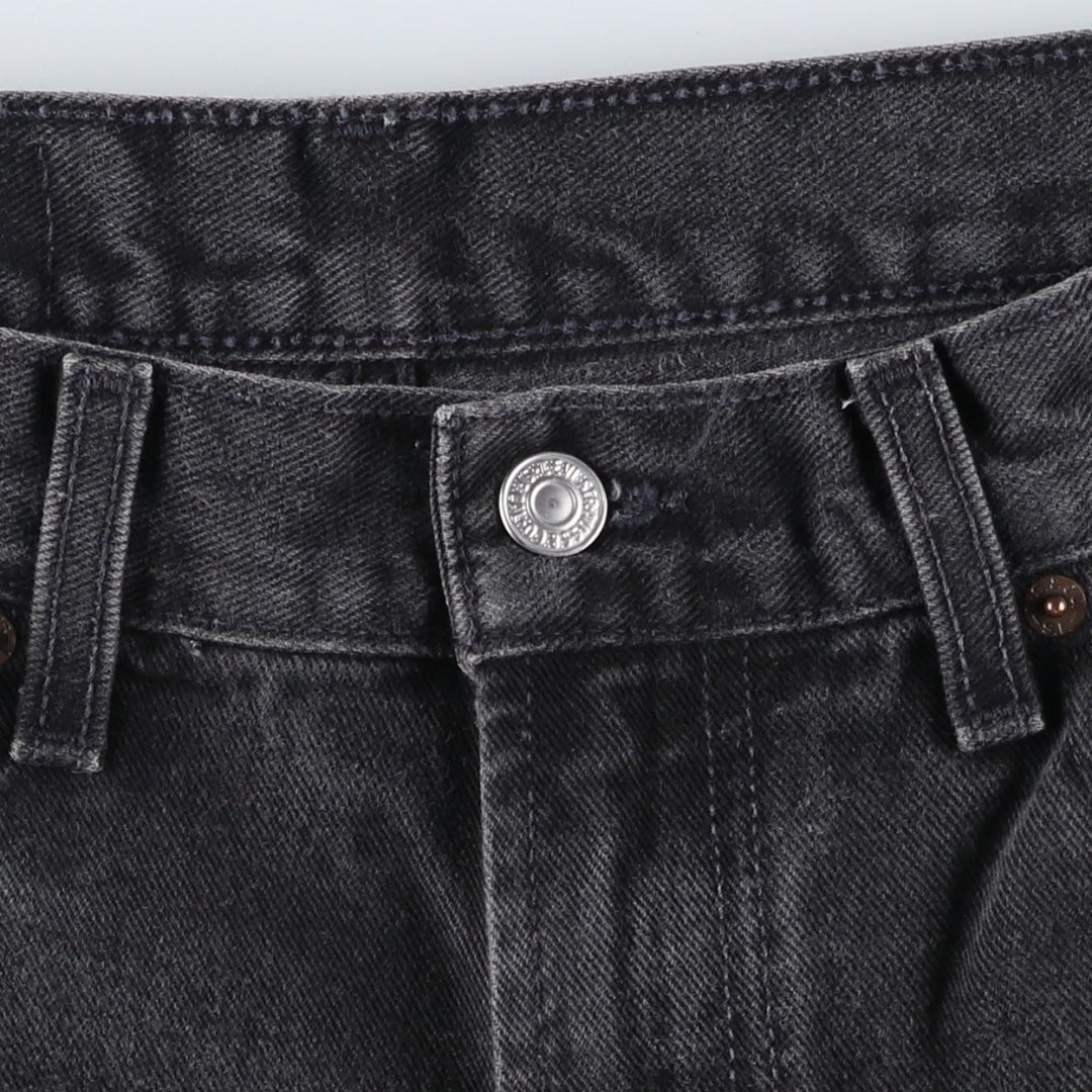 Levi's 516 Slim Fit Straight Leg Black Denim Tapered Jeans (Men's size W33 equivalent) cotton black type Vintage Second Hand