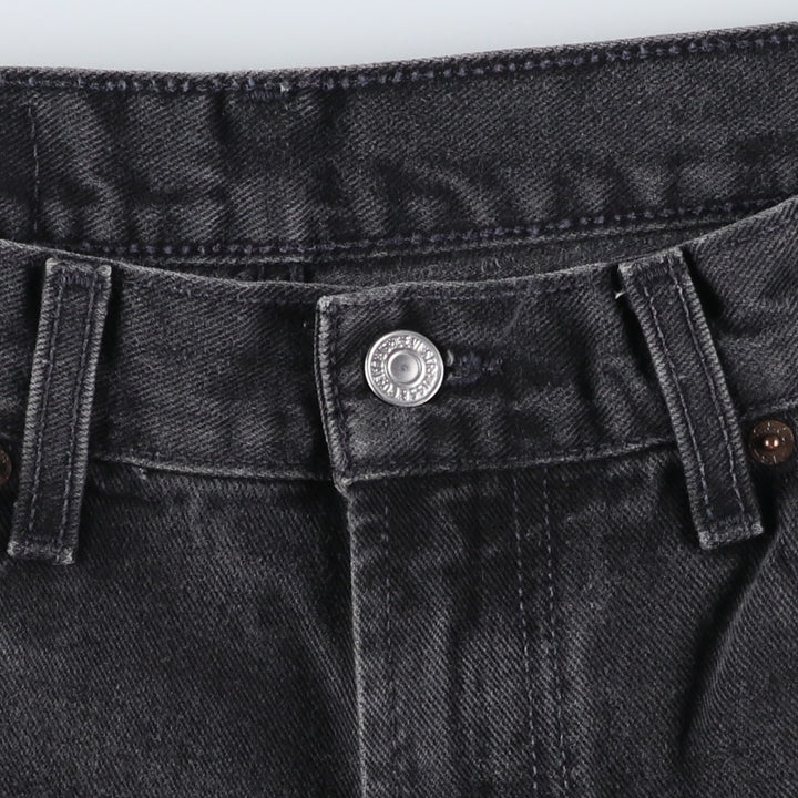 Levi's 516 Slim Fit Straight Leg Black Denim Tapered Jeans (Men's size W33 equivalent) cotton black type Vintage Second Hand