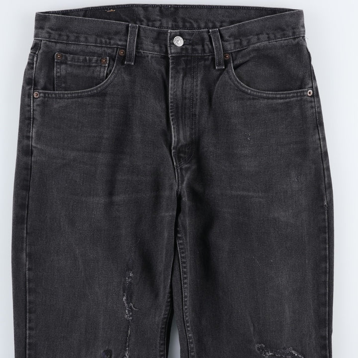 Levi's 516 Slim Fit Straight Leg Black Denim Tapered Jeans (Men's size W33 equivalent) cotton black type Vintage Second Hand