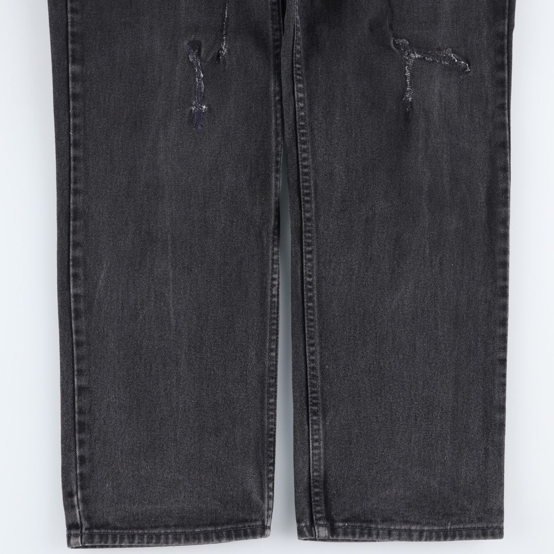 Levi's 516 Slim Fit Straight Leg Black Denim Tapered Jeans (Men's size W33 equivalent) cotton black type Vintage Second Hand