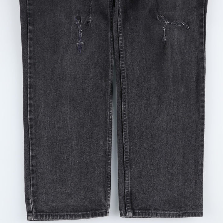 Levi's 516 Slim Fit Straight Leg Black Denim Tapered Jeans (Men's size W33 equivalent) cotton black type Vintage Second Hand