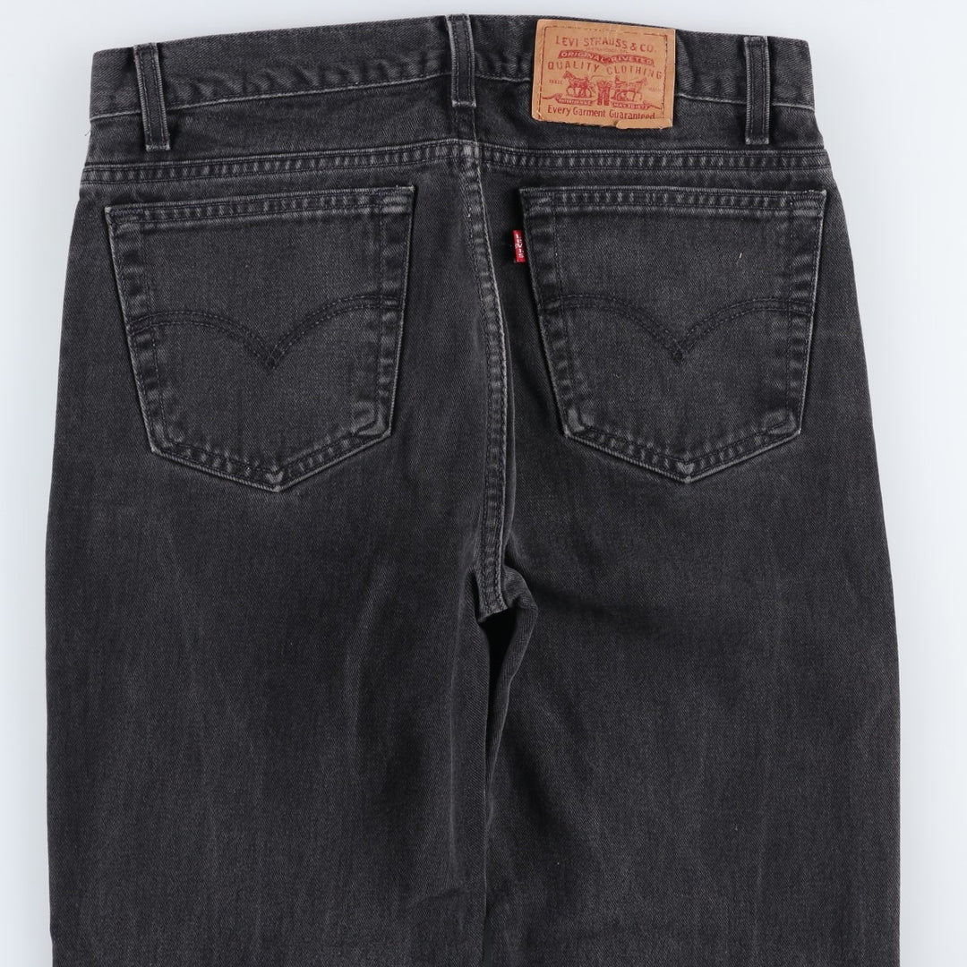 Levi's 516 Slim Fit Straight Leg Black Denim Tapered Jeans (Men's size W33 equivalent) cotton black type Vintage Second Hand