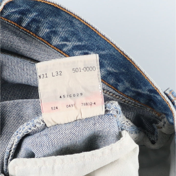90'S Levi's 501-0000 Straight Denim Pants Made in USA Men's W30 Vintage cotton blue type Vintage Second Hand