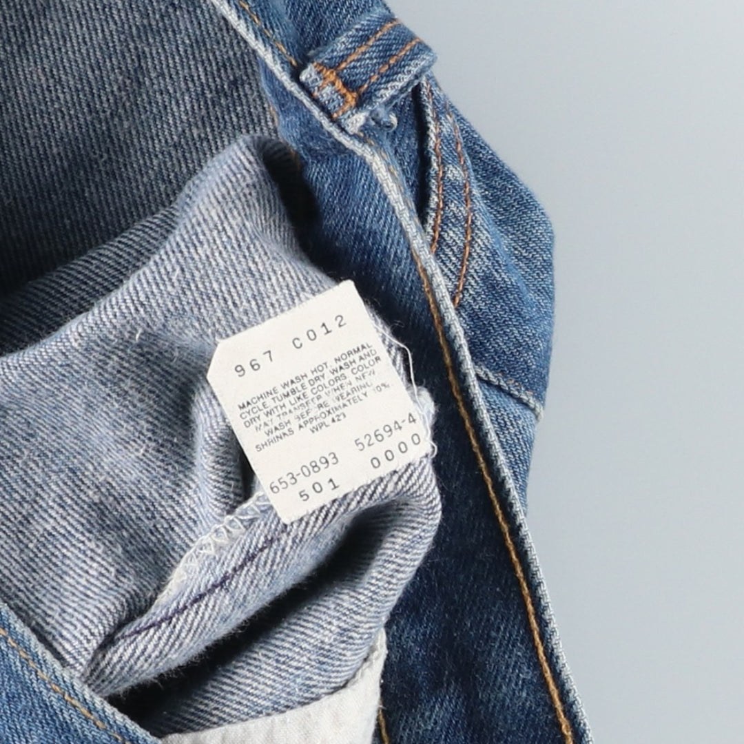 90'S Levi's 501-0000 Straight Denim Pants Made in USA Men's W33 Vintage cotton blue type Vintage Second Hand