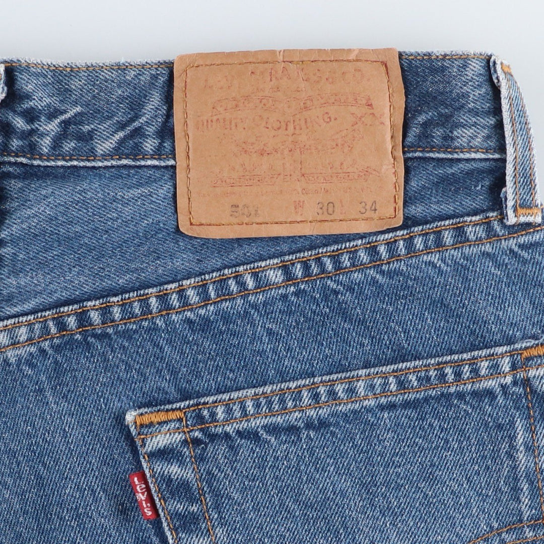 1990'S Levi's 501-0195 Straight Denim Pants, Made in USA, Men's Size W30 (approx.), Vintage cotton blue type Vintage Second Hand