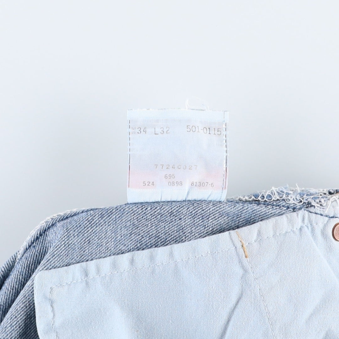 90'S Levi's 501-0115 Straight Denim Pants Made in USA Men's W34 Vintage cotton blue type Vintage Second Hand