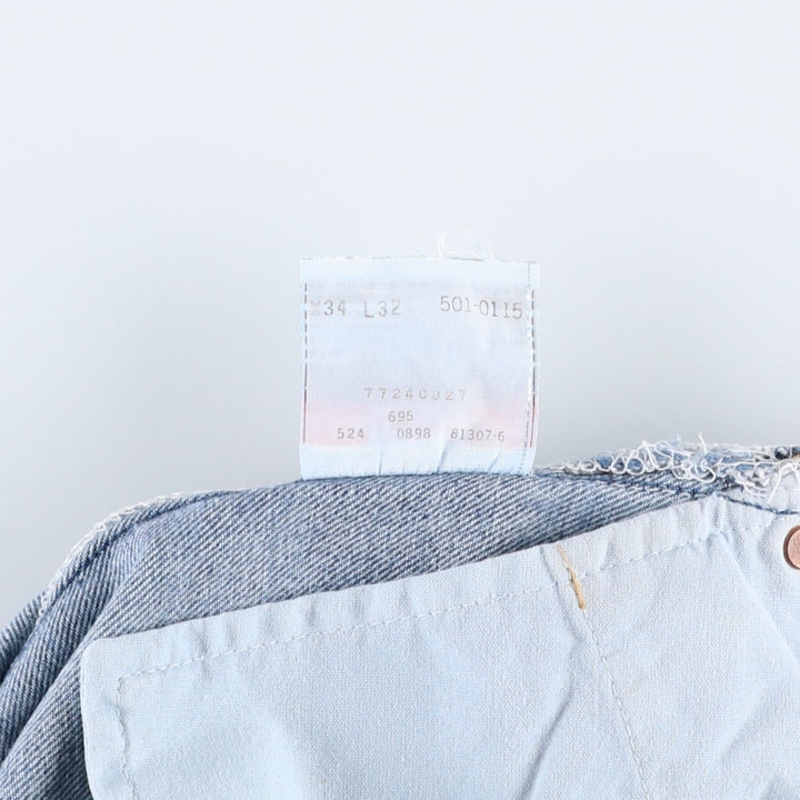 90'S Levi's 501-0115 Straight Denim Pants Made in USA Men's W34 Vintage cotton blue type Vintage Second Hand