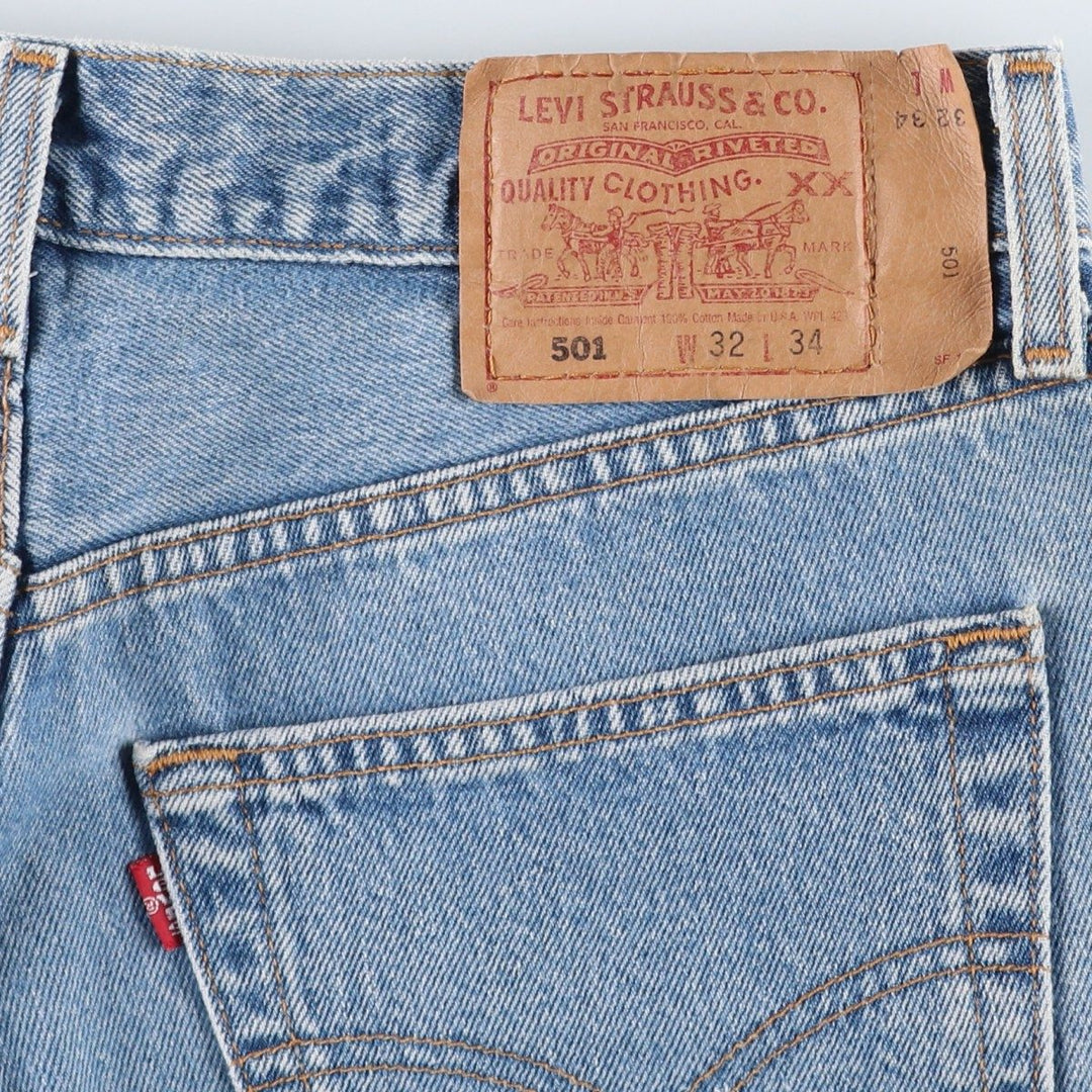 90'S Levi's 501-0193 Straight Denim Pants Made in USA Men's W31 Vintage cotton blue type Vintage Second Hand