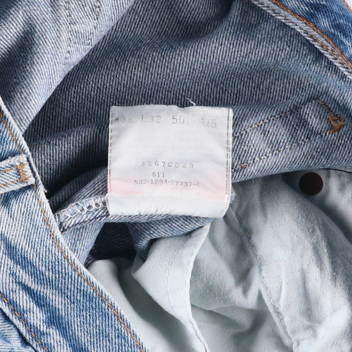 Levi's 501-0115 Straight Denim Pants, Made in USA, Men's Size W31 (approx.), Vintage cotton blue type Vintage Second Hand