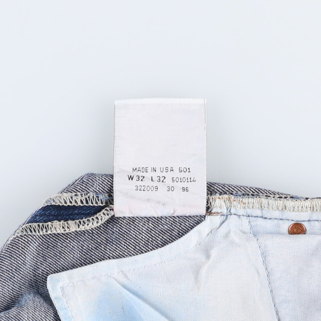 90'S Levi's 501-0114 Straight Denim Pants Made in USA Men's W31 Vintage cotton blue type Vintage Second Hand