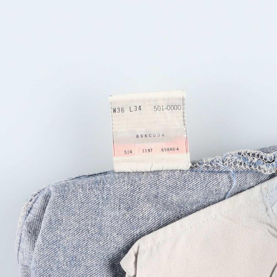90'S Levi's 501-0000 Straight Denim Pants Made in USA Men's W34 Vintage cotton blue type Vintage Second Hand