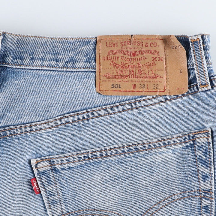 2000'S Levi's 501-0193 Straight Denim Pants, Made in USA, Men's Size W37 (approx.) cotton blue type Vintage Second Hand