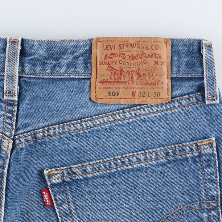 2000'S Levi's 501-0115 Straight Denim Pants, Made in USA, Men's Size W31 (approx.) cotton blue type Vintage Second Hand