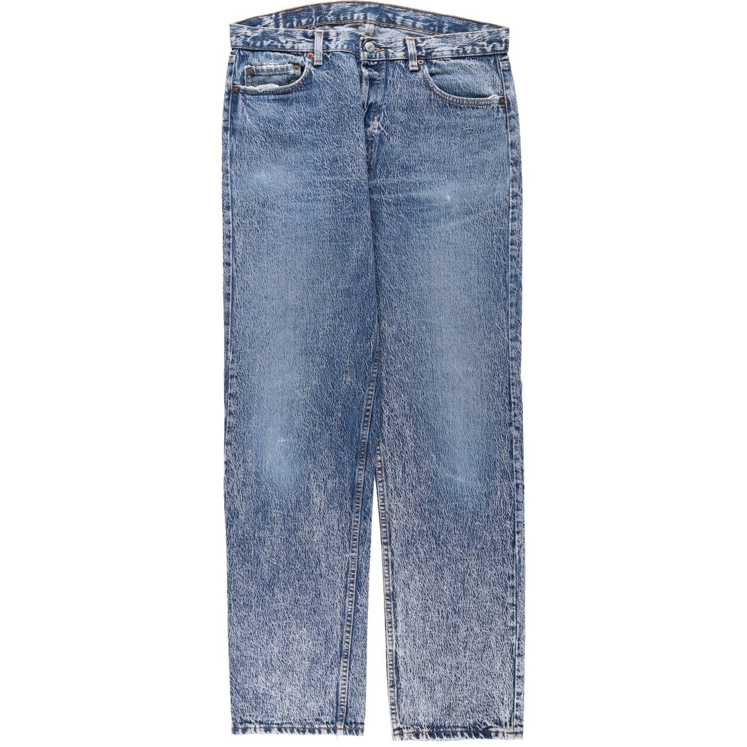 1990'S Levi's 501 Chemical Wash Straight Denim Pants, Made in USA, Men's Size W36 (approx.), Vintage cotton blue type Vintage Second Hand