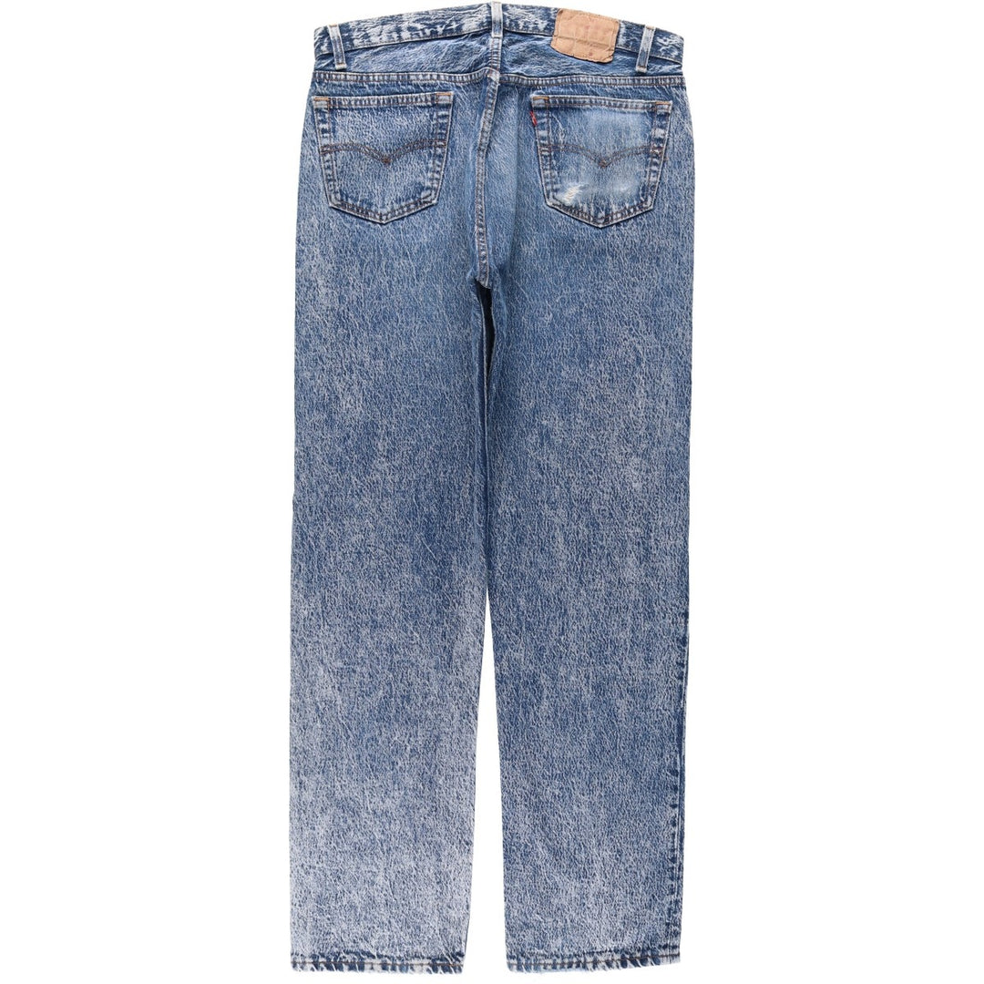 1990'S Levi's 501 Chemical Wash Straight Denim Pants, Made in USA, Men's Size W36 (approx.), Vintage cotton blue type Vintage Second Hand