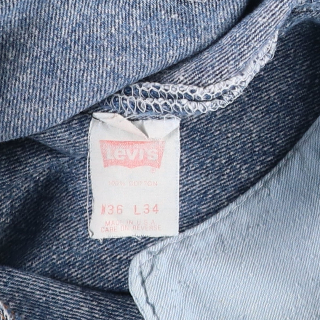 1990'S Levi's 501 Chemical Wash Straight Denim Pants, Made in USA, Men's Size W36 (approx.), Vintage cotton blue type Vintage Second Hand
