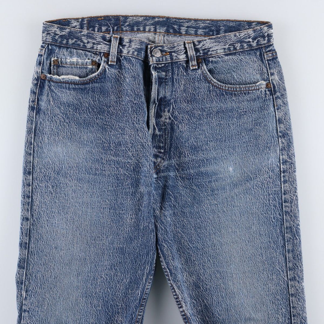 1990'S Levi's 501 Chemical Wash Straight Denim Pants, Made in USA, Men's Size W36 (approx.), Vintage cotton blue type Vintage Second Hand