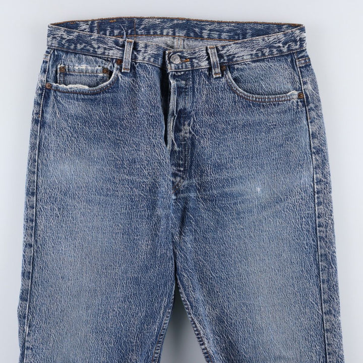1990'S Levi's 501 Chemical Wash Straight Denim Pants, Made in USA, Men's Size W36 (approx.), Vintage cotton blue type Vintage Second Hand