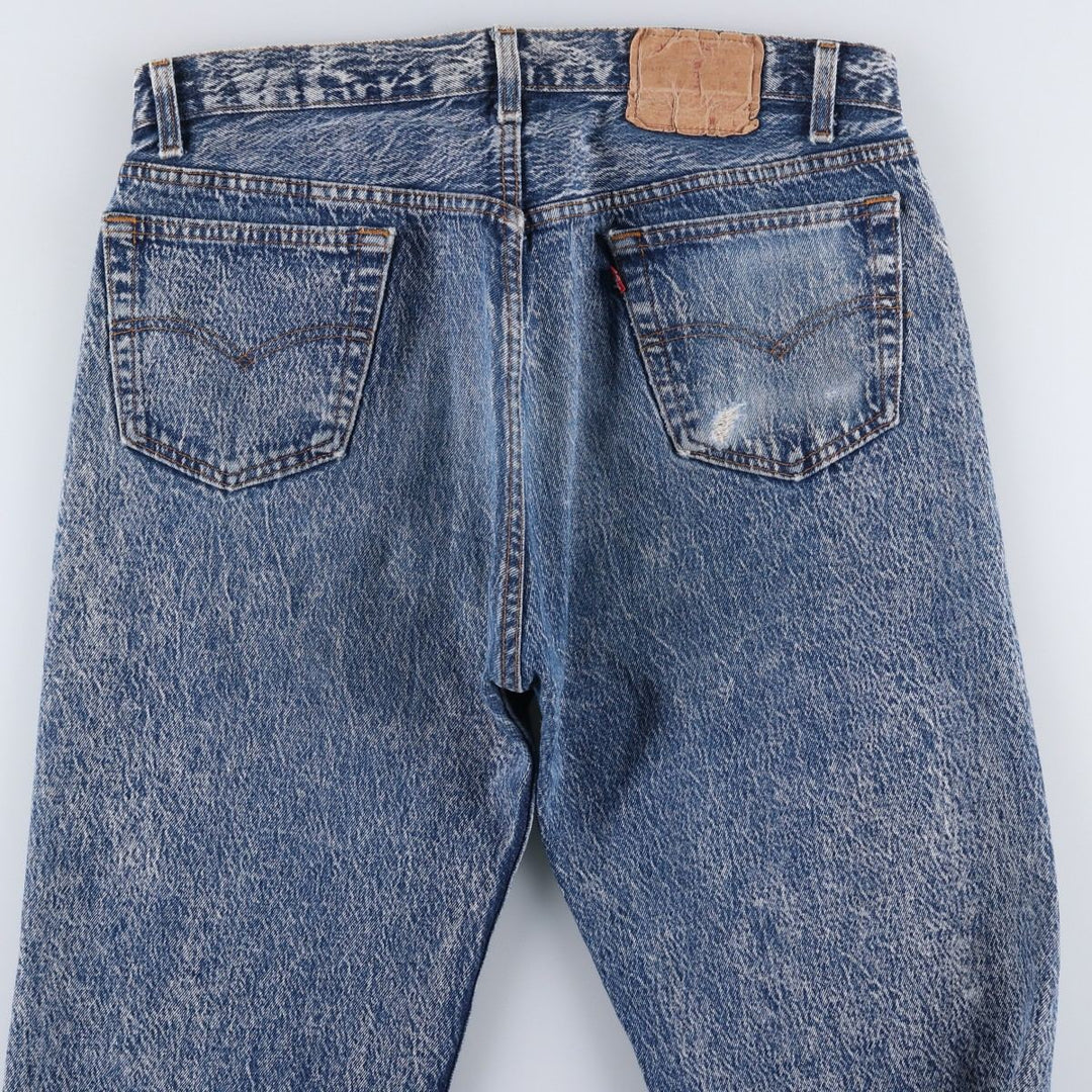 1990'S Levi's 501 Chemical Wash Straight Denim Pants, Made in USA, Men's Size W36 (approx.), Vintage cotton blue type Vintage Second Hand