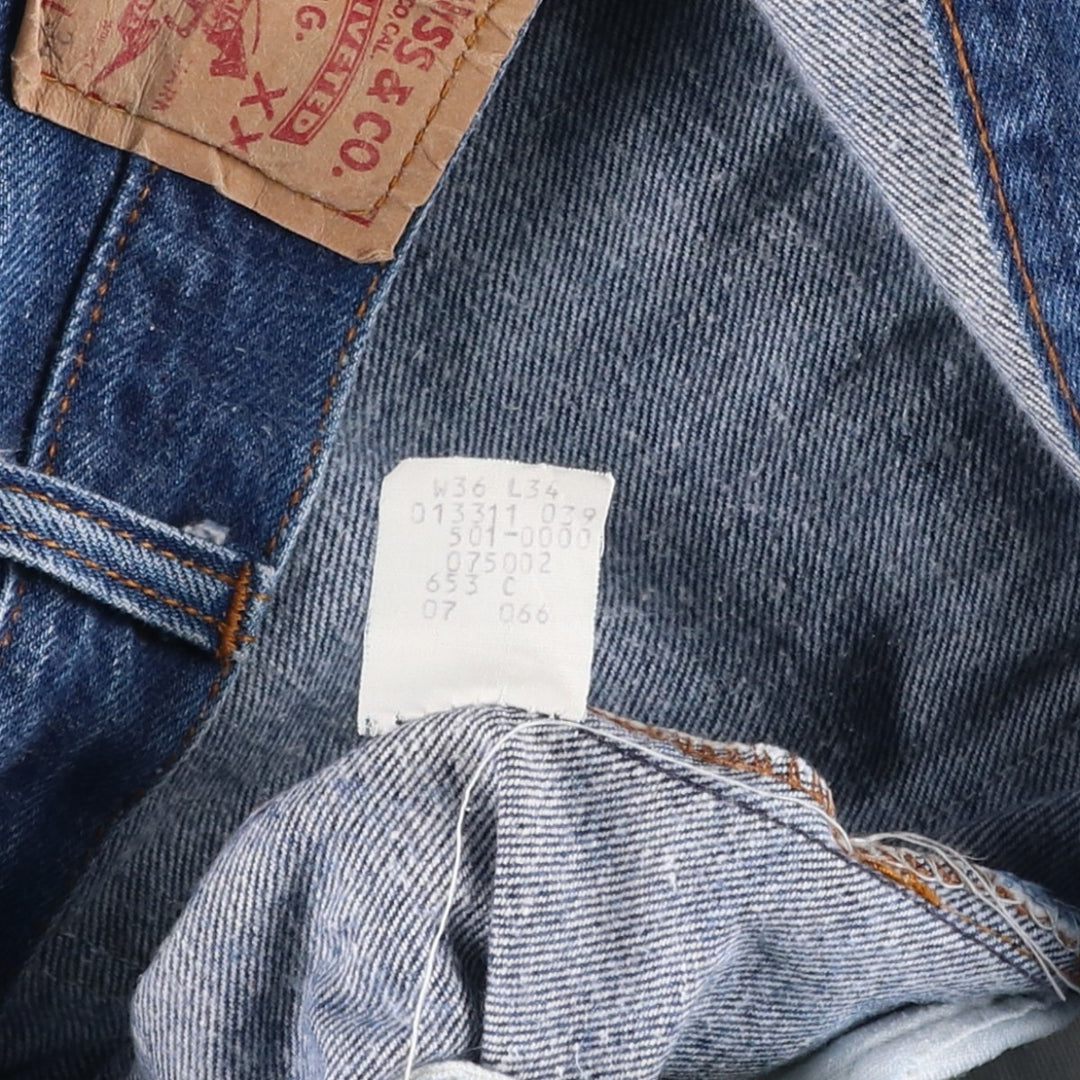 80s-90'S Levi's 501-0000 Straight Denim Pants, Made in USA, Men's Size W34 (approx.), Vintage cotton blue type Vintage Second Hand