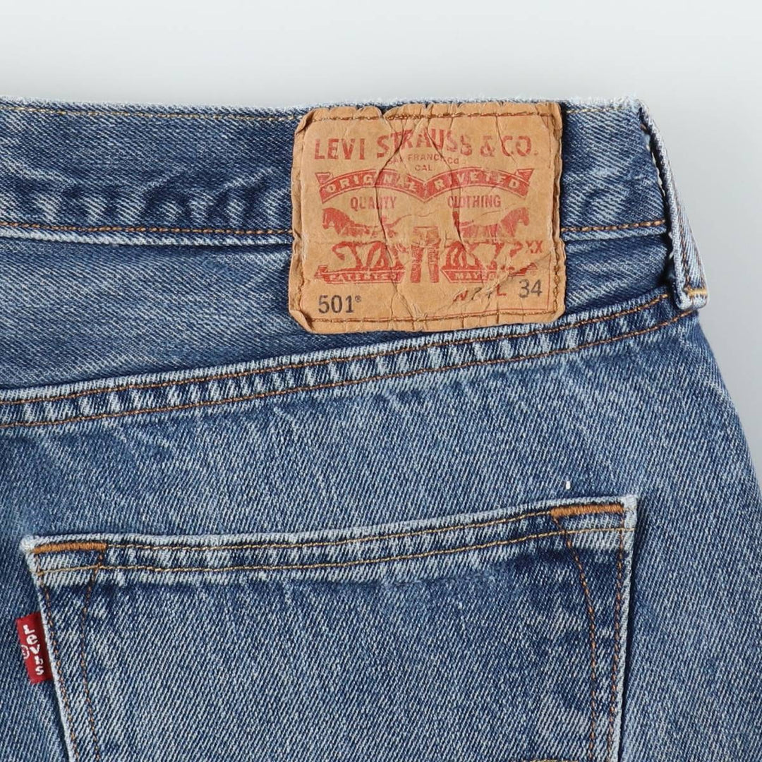 Levi's 501 straight denim pants for men, size W34 unclear blue type Vintage Second Hand