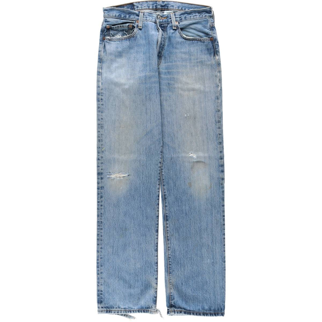 Levi's 501 straight denim pants for men, size W32 cotton blue type Vintage Second Hand