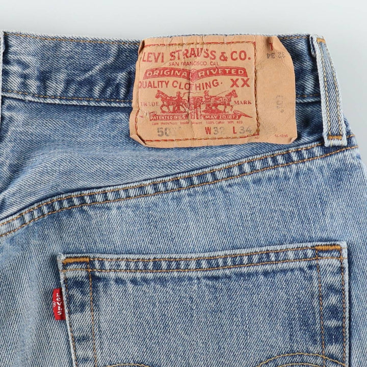 Levi's 501 straight denim pants for men, size W32 cotton blue type Vintage Second Hand