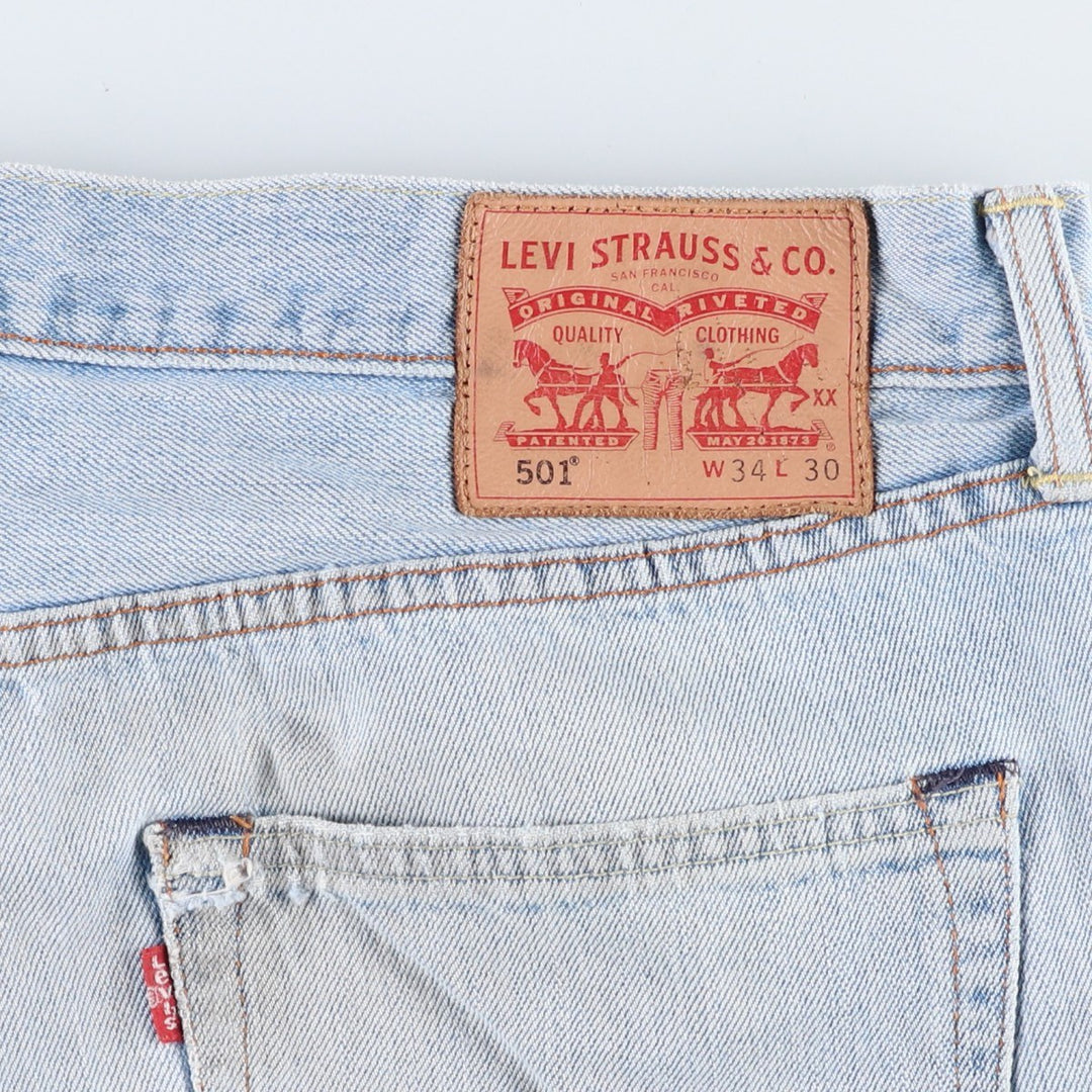 Levi's 501 straight denim pants for men, size W35 cotton Blue type light blue Vintage Second Hand