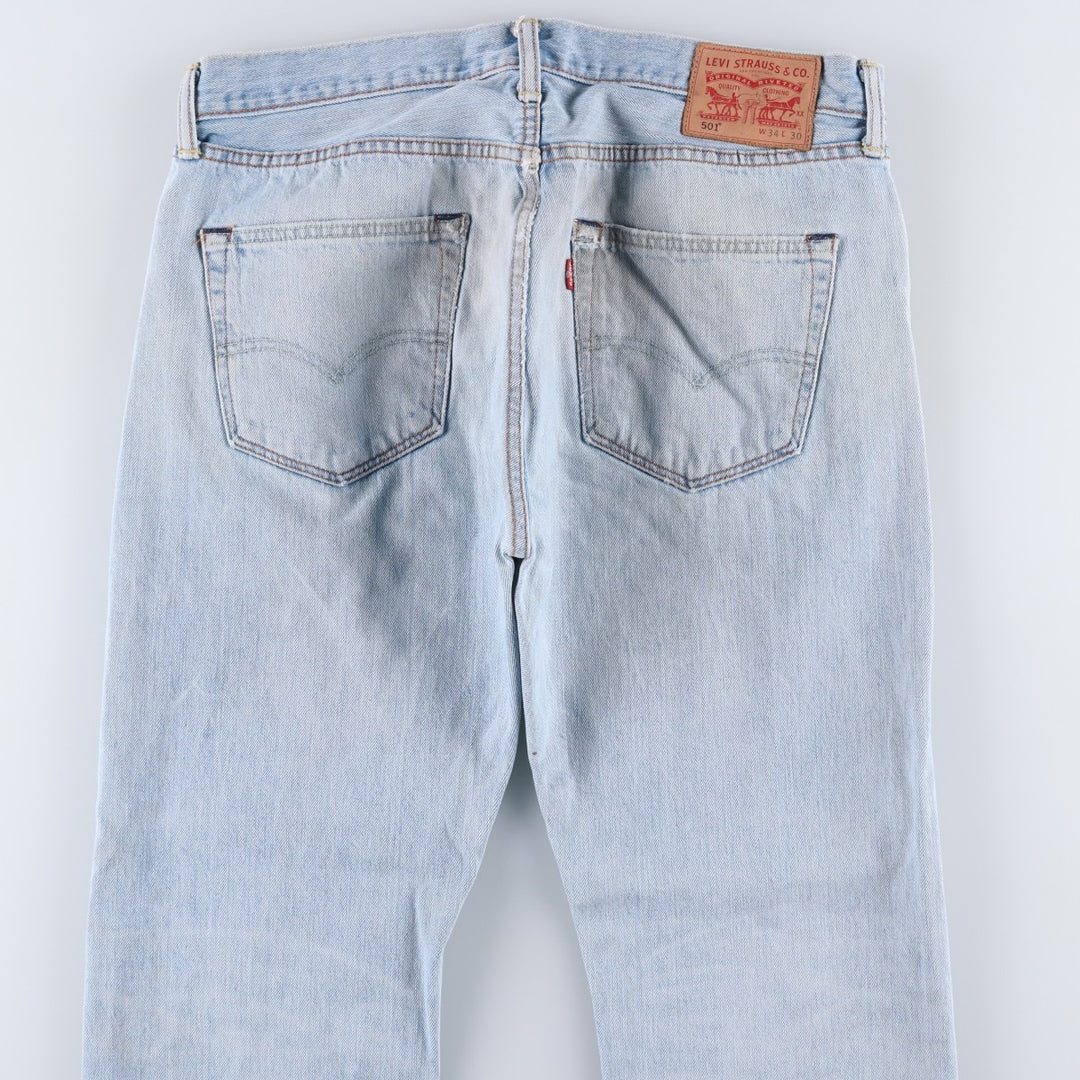Levi's 501 straight denim pants for men, size W35 cotton Blue type light blue Vintage Second Hand