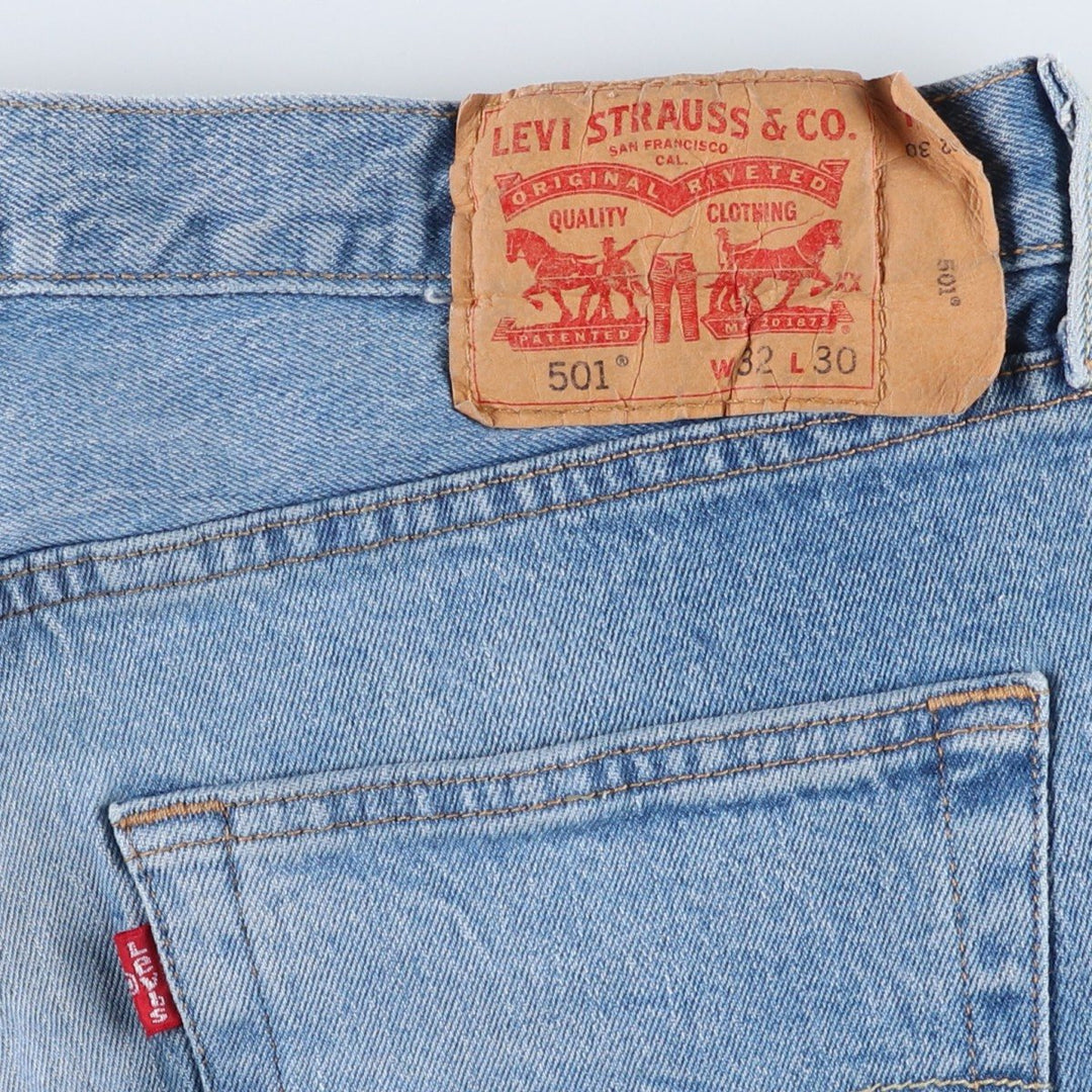 Levi's 501 straight denim pants for men, size W34 cotton blue type Vintage Second Hand