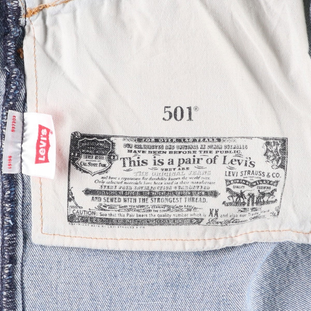 Levi's 501 straight denim pants for men, size W34 cotton blue type Vintage Second Hand