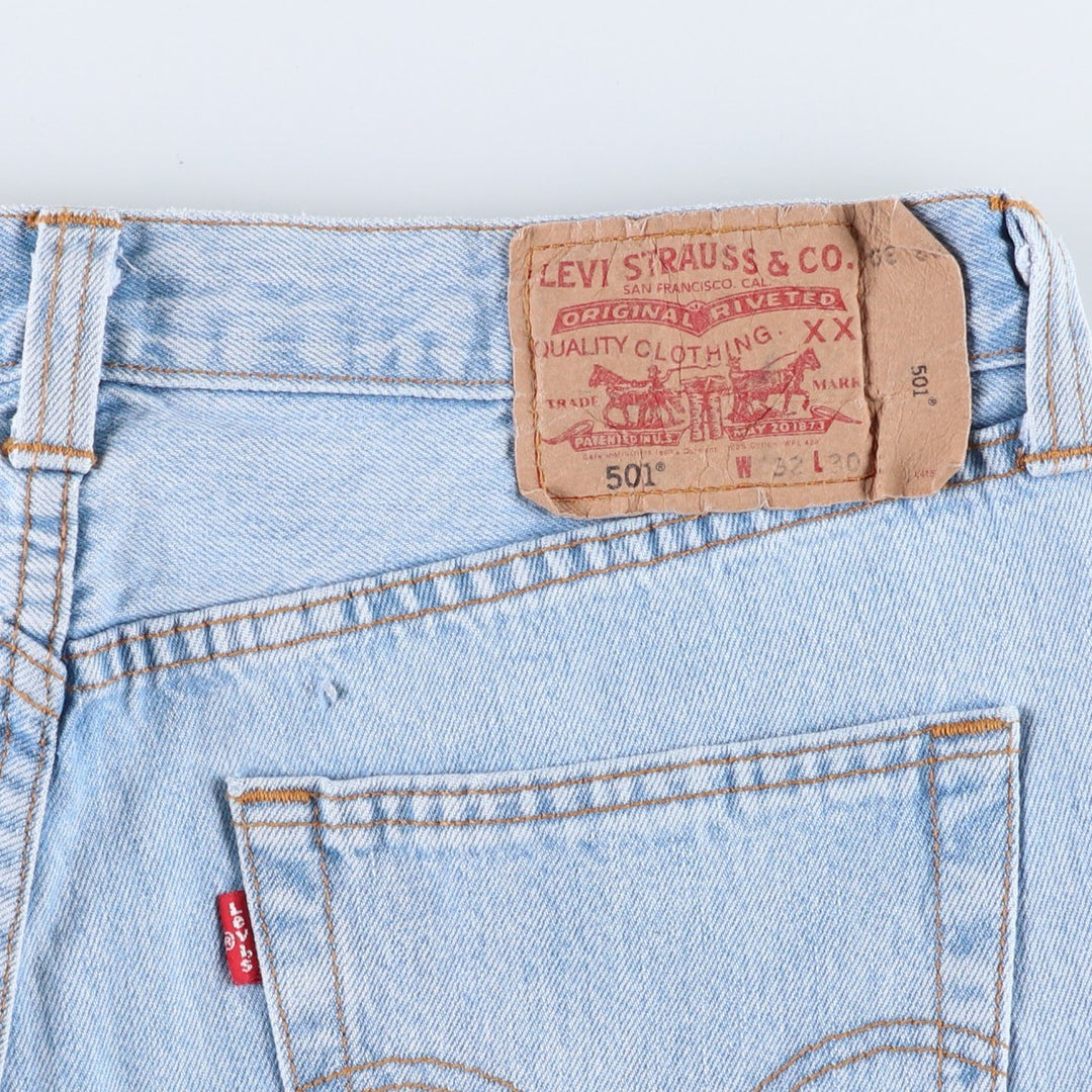 2000'S Levi's 501 0113 Straight Denim Pants, Men's W33 (approx.) cotton Blue type light blue Vintage Second Hand