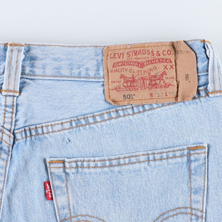 2000'S Levi's 501 0113 Straight Denim Pants, Men's W33 (approx.) cotton Blue type light blue Vintage Second Hand