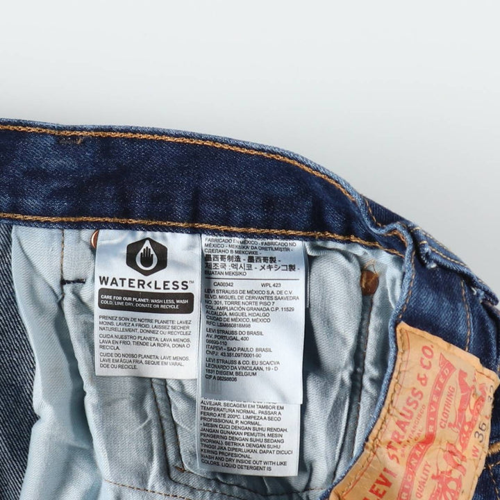 Levi's 501 straight denim pants for men, size W36 cotton navy blue type Vintage Second Hand